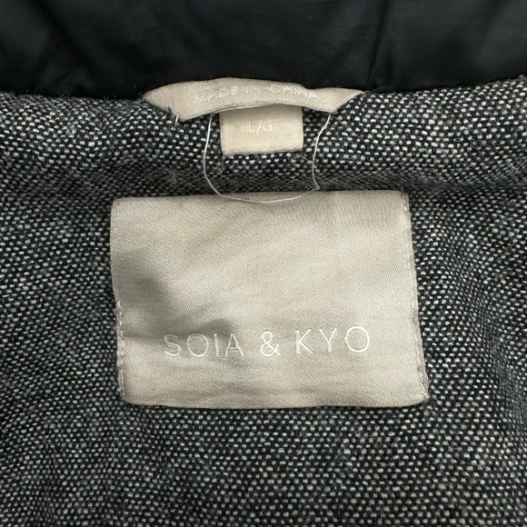 Soia & Kyo Gray Wool Blend Down Insulated Puffer Coat Jacket sz L - Picture 12 of 14